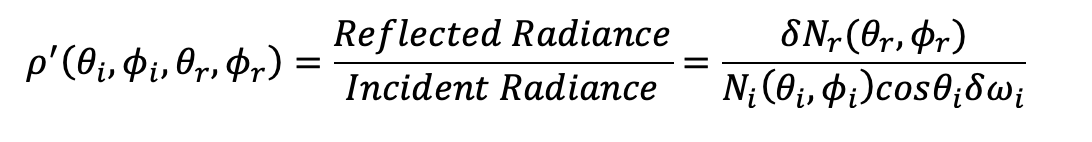 units of brdf calculation